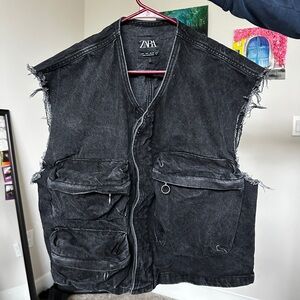 Zara Charcoal Denim Jacket